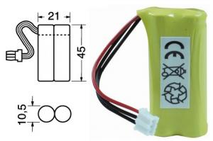 Pacco Batteria NI-MH AAA  2.4 volt 600  mha conn. 3P