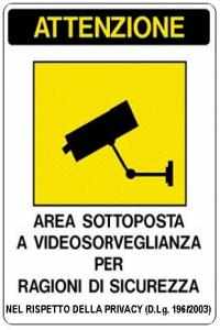Cartello Segnaletica 955/A Area videosorvegliata 30x20