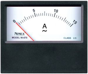 Strumento analogico da pannello 25 5A AC 75x65