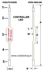 Dimmer controller per strisce led da 5 a 24 volt 12 A con telecomando