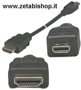 Cavetto HDMI 19 Pin Maschio-Micro HDMI 2 MT