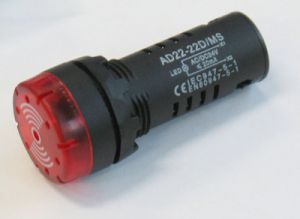Segnalatore Luminoso intermittente a Led rosso con buzzer 230volt