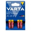 Pila alcalina ministilo AAA varta longlife max power LR03(blister 4pz)