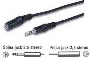 Cavetto prolunga jack 3,5 Stereo M/F  Mt 1,5